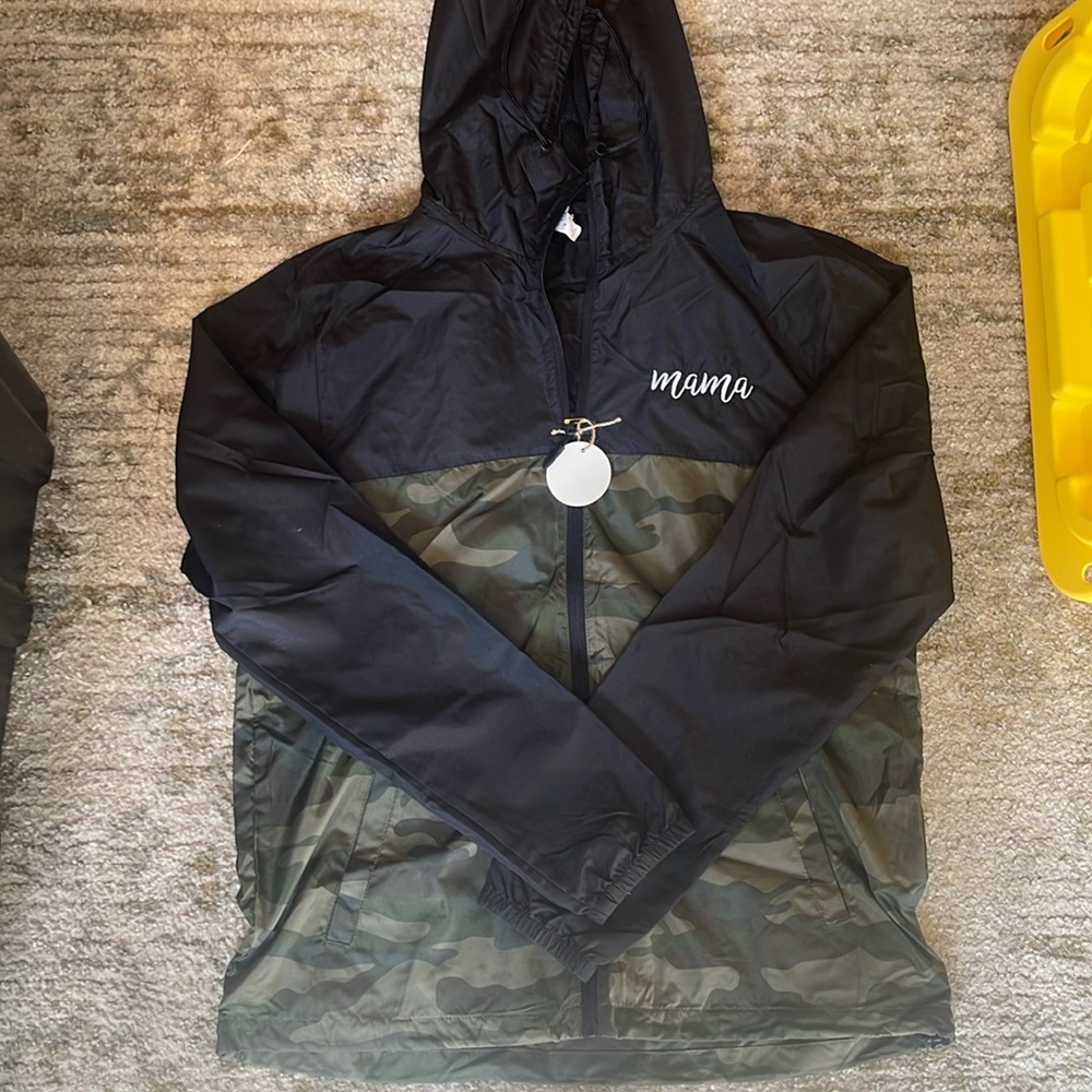 camo color block mama windbreaker